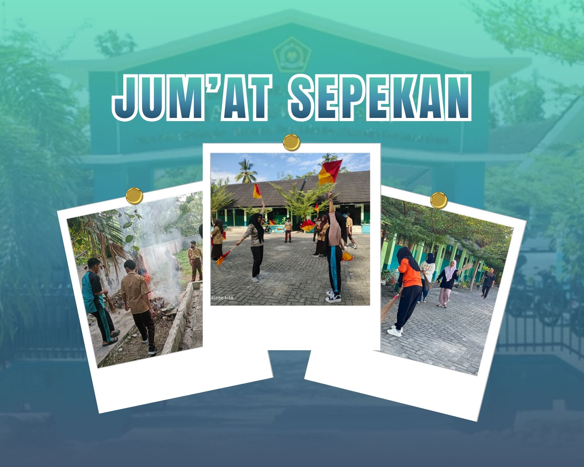 Menjemput Berkah (Ibadah), Merawat Madrasah (Gotong Royong), Mengasah Keterampilan (Semaphore) : Potret Jumat Produktif di MAN Luwu Utara